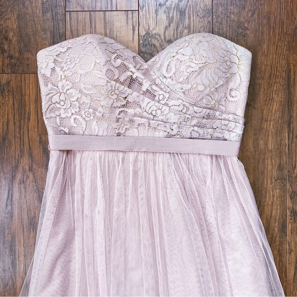 BHLDN • Jenny Yoo Juliette Dress Rose Quartz strapless lace tulle convertible - Picture 3 of 15